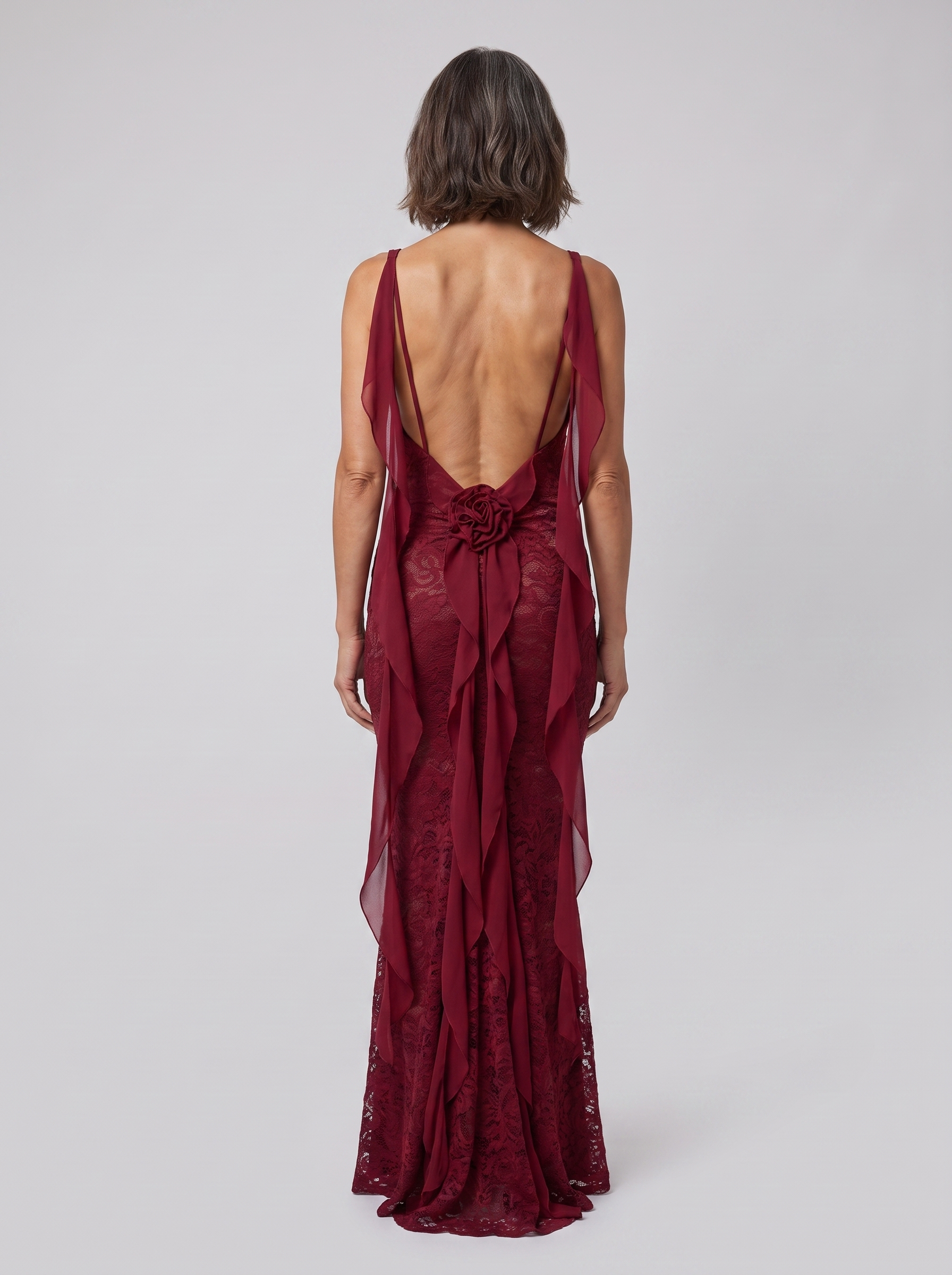 Rivelle backless lace mermaid evening gown 4