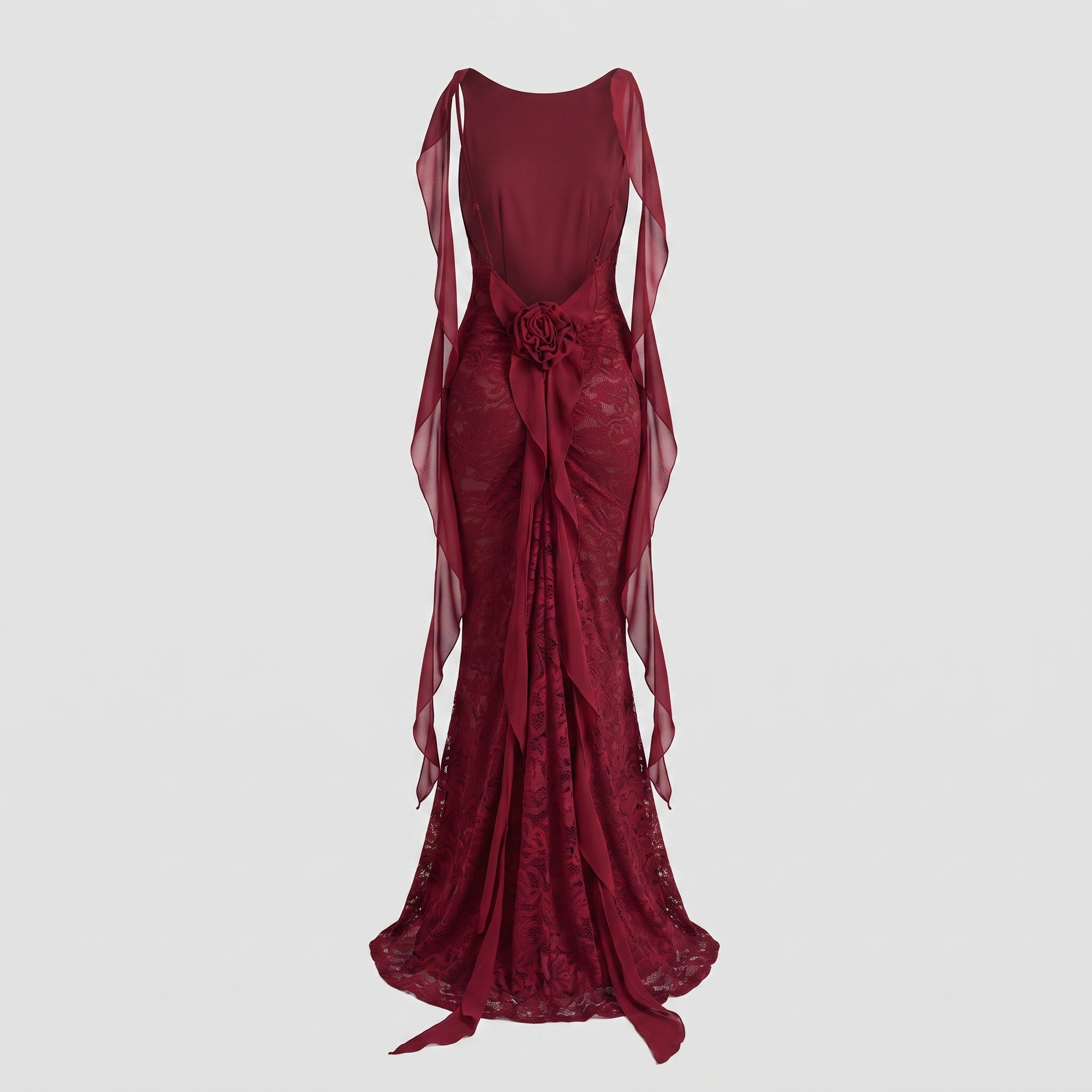 Rivelle backless lace mermaid evening gown 5