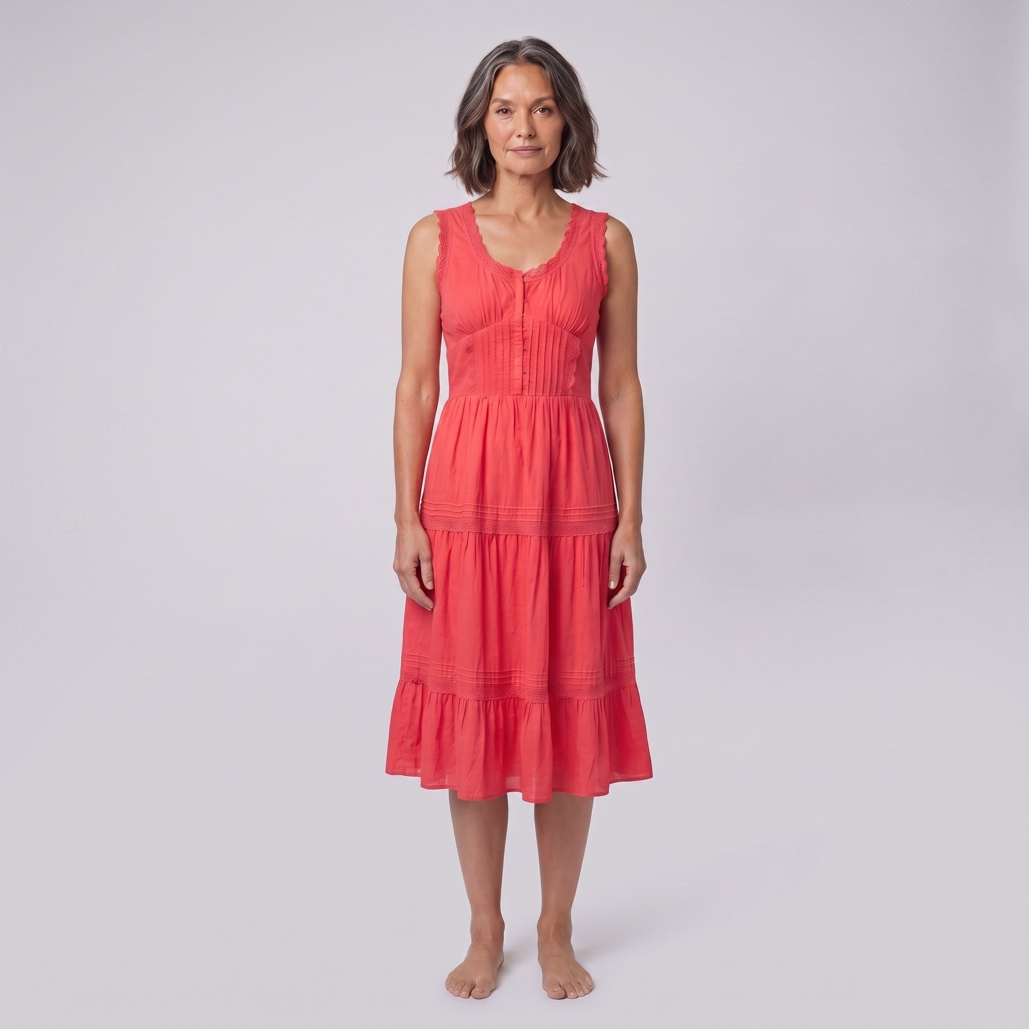 Rosa Midi Dress | Sleeveless Corset-Effect, Embroidered for Weddings and Cocktail Parties 0