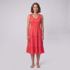 Rosa Midi Dress | Sleeveless Corset-Effect, Embroidered for Weddings and Cocktail Parties 0