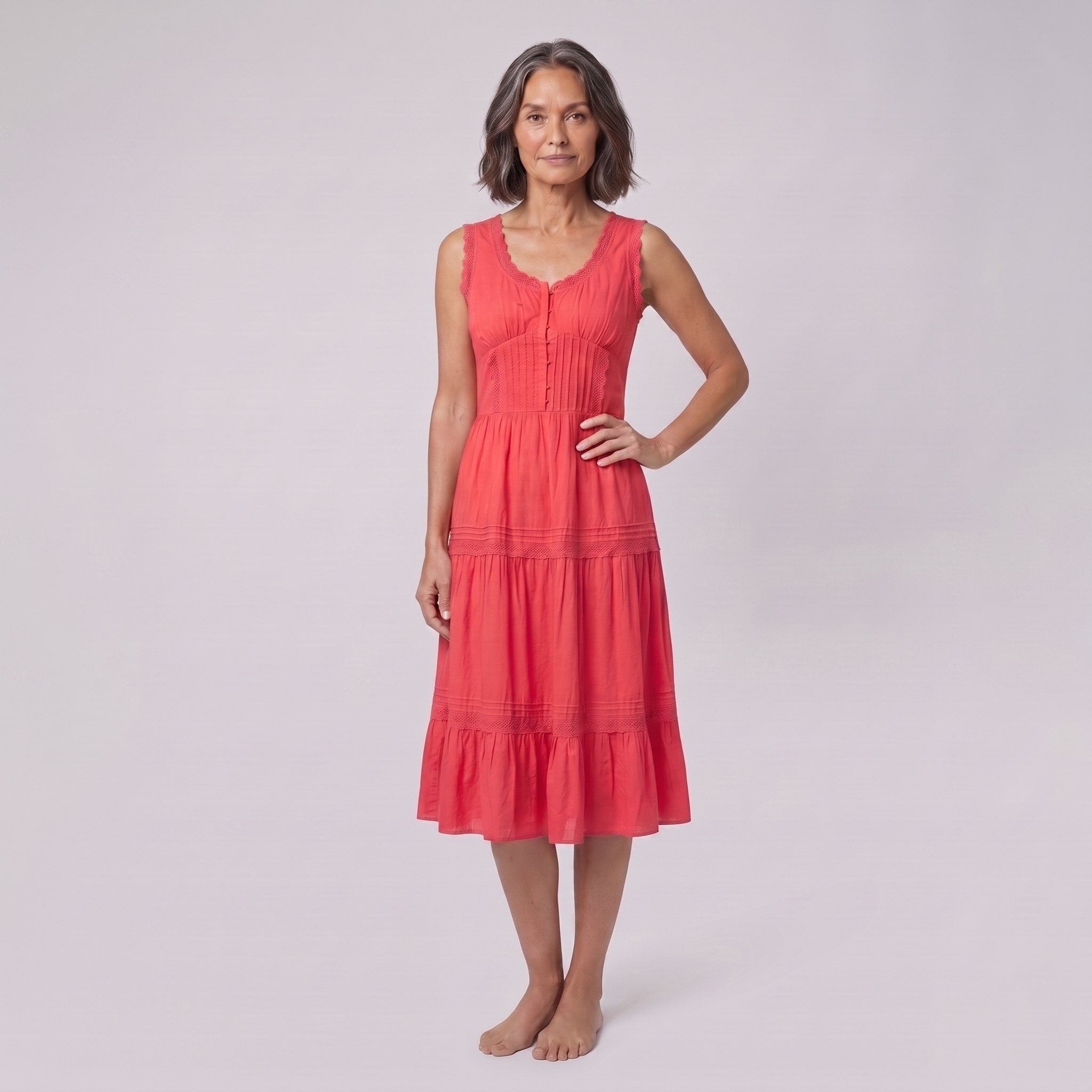 Rosa Midi Dress | Sleeveless Corset-Effect, Embroidered for Weddings and Cocktail Parties 1
