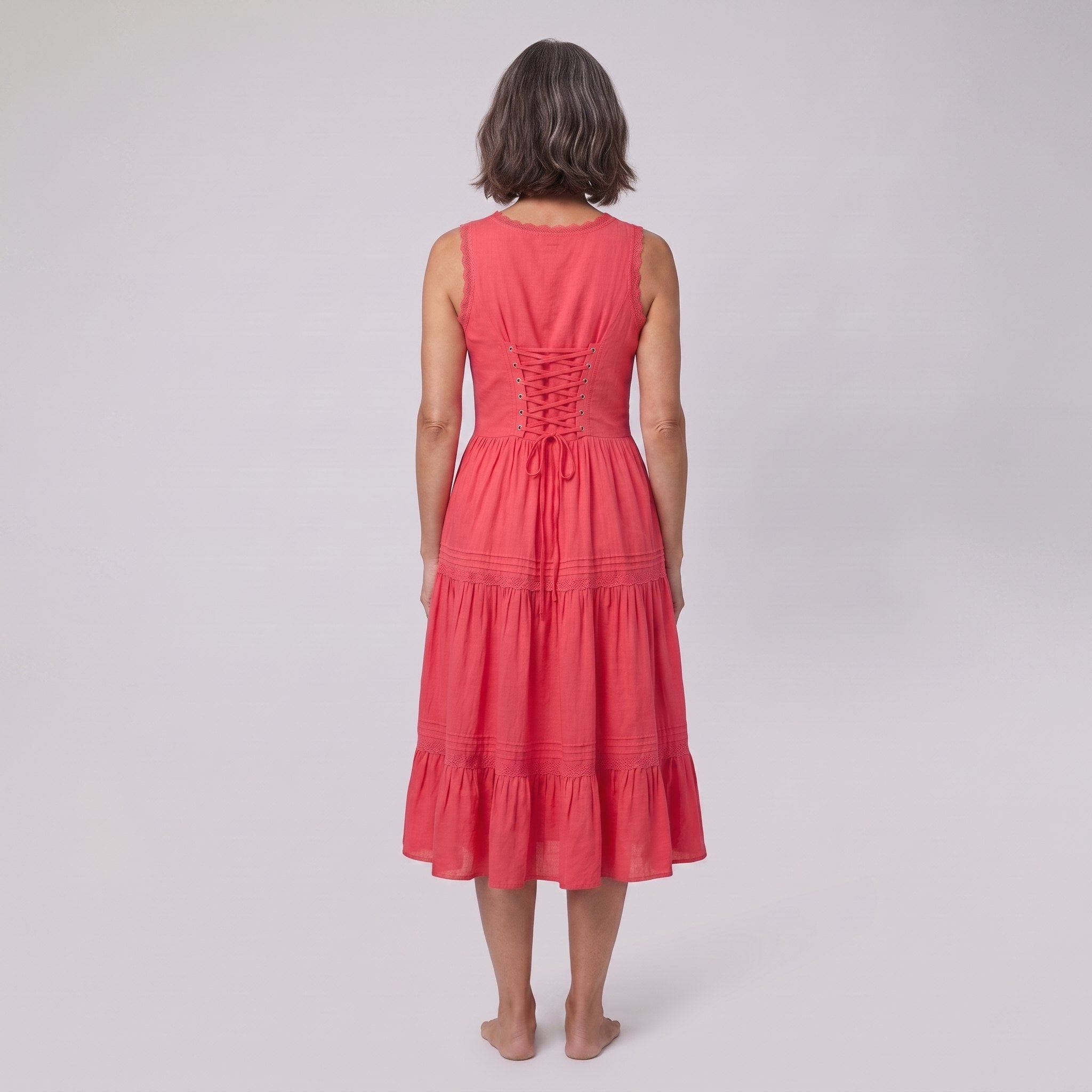 Rosa Midi Dress | Sleeveless Corset-Effect, Embroidered for Weddings and Cocktail Parties 3