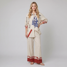 Rounelle Linen Set | Lightweight, Relaxed Fit with Unique Blue Fish Print 0