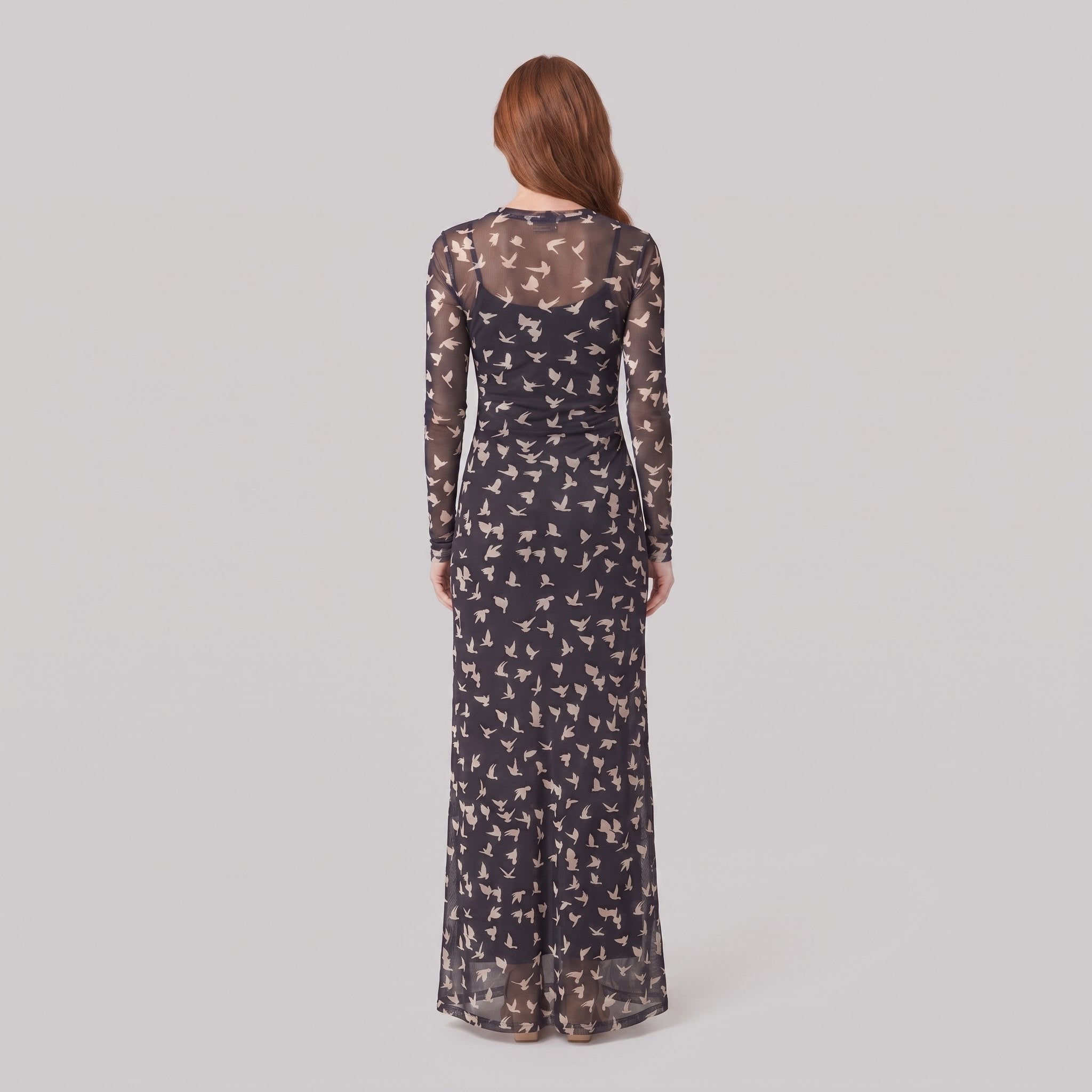 Sable Black Dress | Lightweight Mesh, Long Sleeve, Relaxed Fit 3