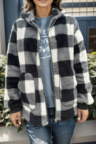 Sable Sherpa Coat | Hooded, Full-Length Zip, Deep Pockets 3