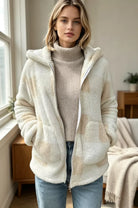Sable Sherpa Coat | Hooded, Full-Length Zip, Deep Pockets 4