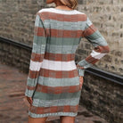 Sable Striped Jumper Dress | Acrylic Blend Knit, Relaxed Fit, Sizes S-3XL 3