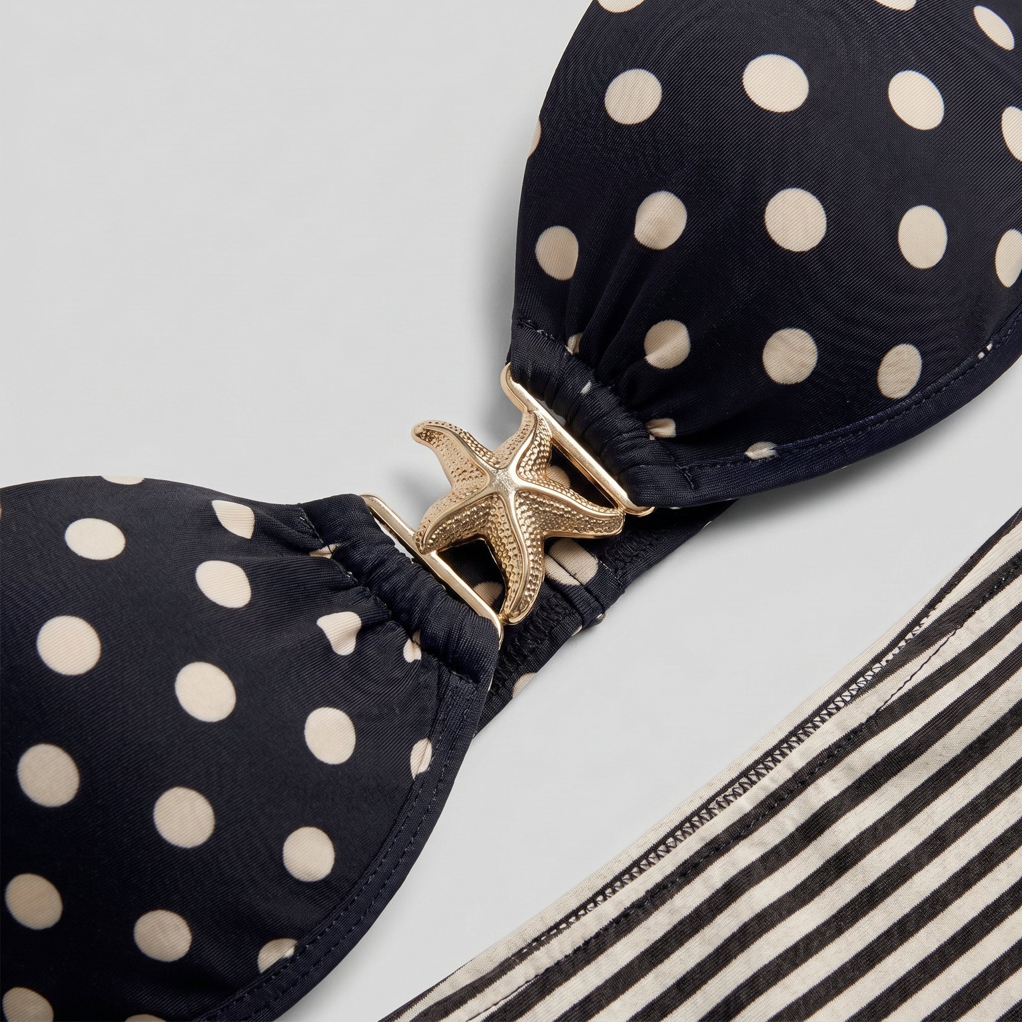 Sandy Starfish Bikini Set | Retro Polka Dot, High Stretch Womens Bikini Sets 2