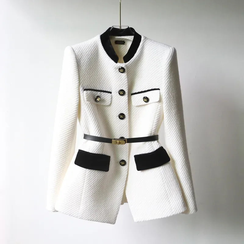 Sansa Woolen Office Jacket — Elegant Mid-Length Blazer for Women 5