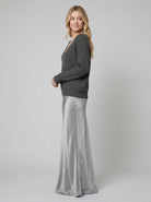 Sarina Women's Dress Set | Satin Midi with Matching Sweater 4