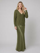 Sarina Women's Dress Set | Satin Midi with Matching Sweater 7