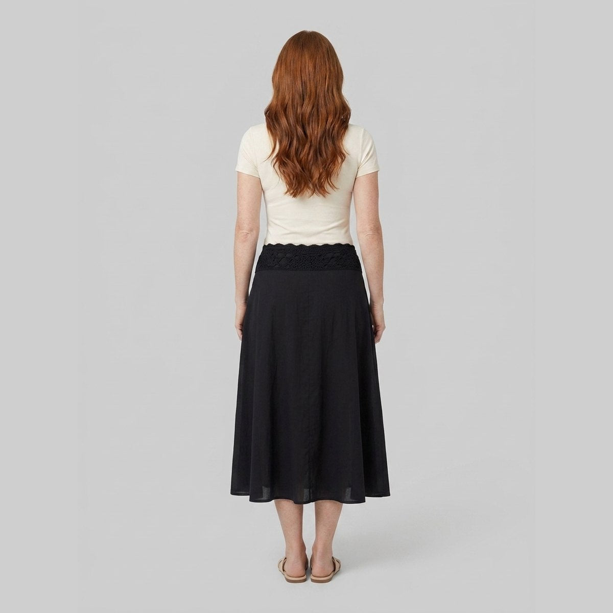 Sasha Midi Skirt | Lightweight Cotton Poplin, A-Line Silhouette 3