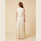 Sera Chic Women's Set | Sleeveless Cropped Top & Pleated Maxi Skirt 2