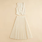 Sera Chic Women's Set | Sleeveless Cropped Top & Pleated Maxi Skirt 3