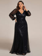 Sierra Evening Dress | Sequin V-Neck A-Line Gown for Women 16