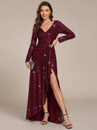 Sierra Evening Gown | Sequin, Asymmetrical Ruffle Hem, Plus Size Available 2