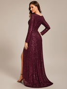 Sierra Evening Gown | Sequin, Asymmetrical Ruffle Hem, Plus Size Available 3