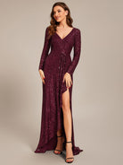 Sierra Evening Gown | Sequin, Asymmetrical Ruffle Hem, Plus Size Available 7