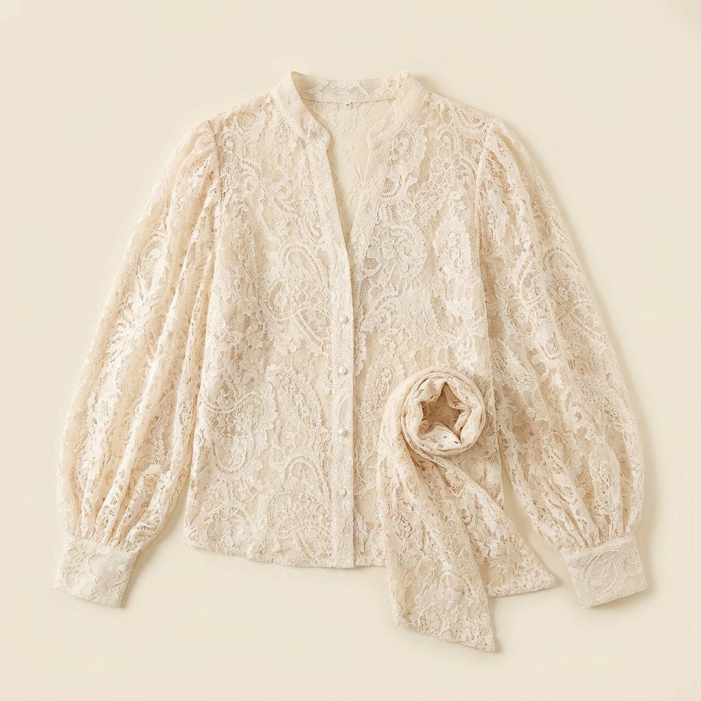 Sierra Lace Shirt | Women's Long Sleeve V Neck, Loose Fit 3