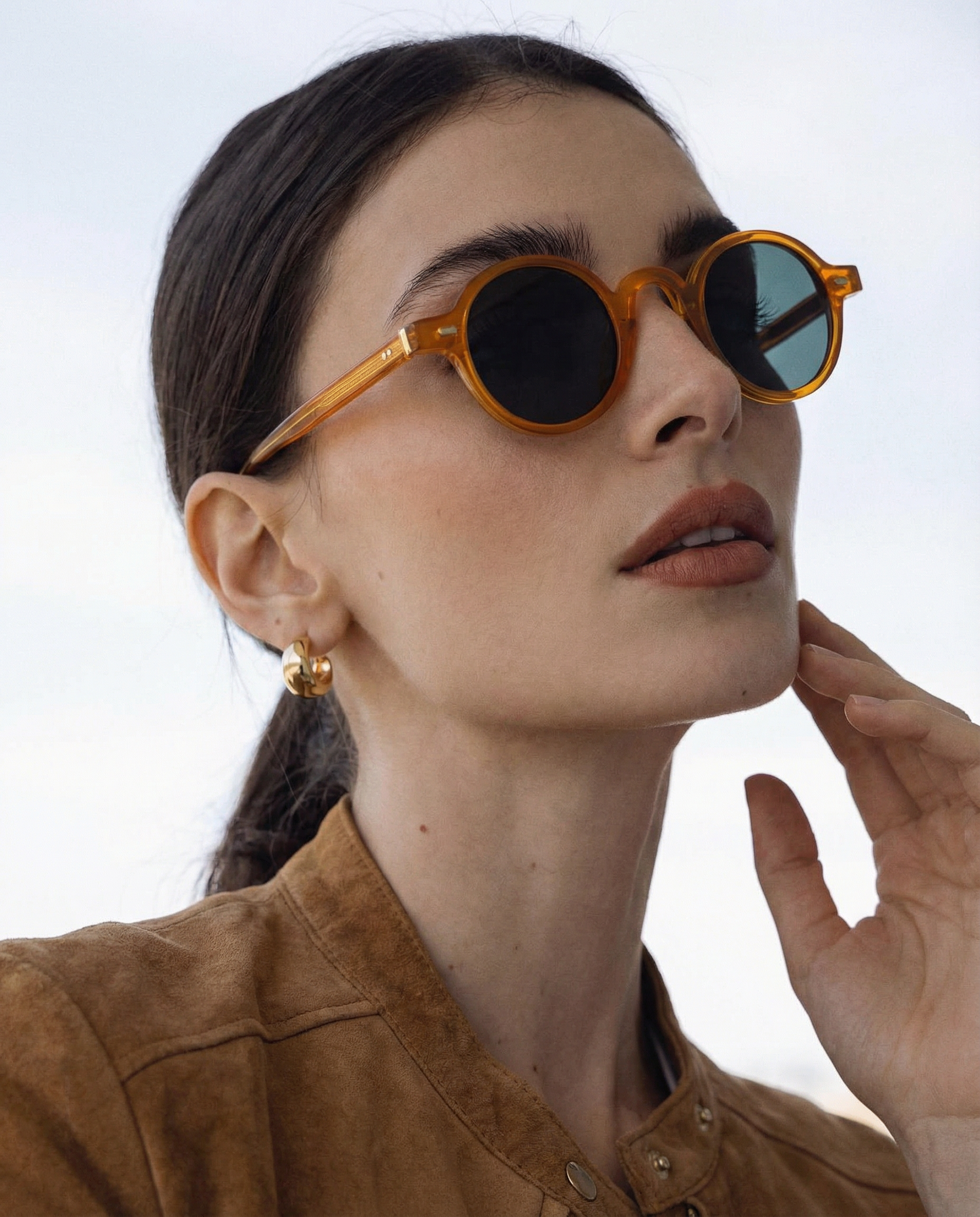Sierra Santa Cruz Sunglasses | Translucent Amber Frame, Lightweight Design 2