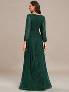 Sierra Sequin Gown | Empire Waist, Lantern Sleeve, Formal Dress for Wedding Guests 3