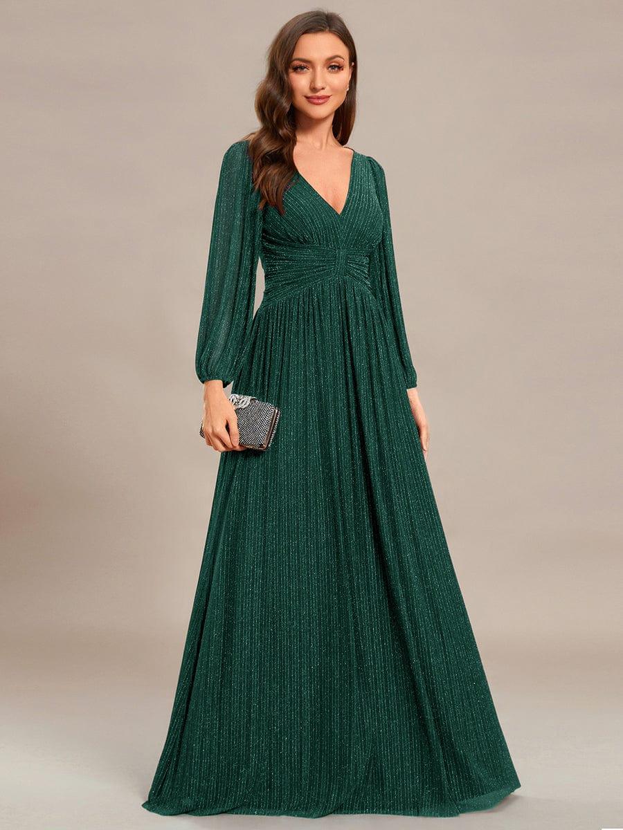 Sierra Sequin Gown | Empire Waist, Lantern Sleeve, Formal Dress for Wedding Guests 5