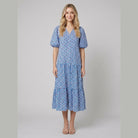 Talia Women's Dress | Lightweight Cotton V-Neck Sundress with Balloon Sleeves 0