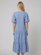 Talia Women's Dress | Lightweight Cotton V-Neck Sundress with Balloon Sleeves 3