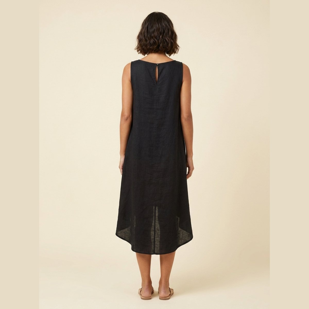 Talia Women's Dress | Lightweight Linen, Asymmetrical Hem, Relaxed Fit 2
