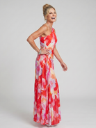 Taya Midi Dress | One Shoulder, Pleated Bodice, Ideal for Wedding Guests and Summer Events 1