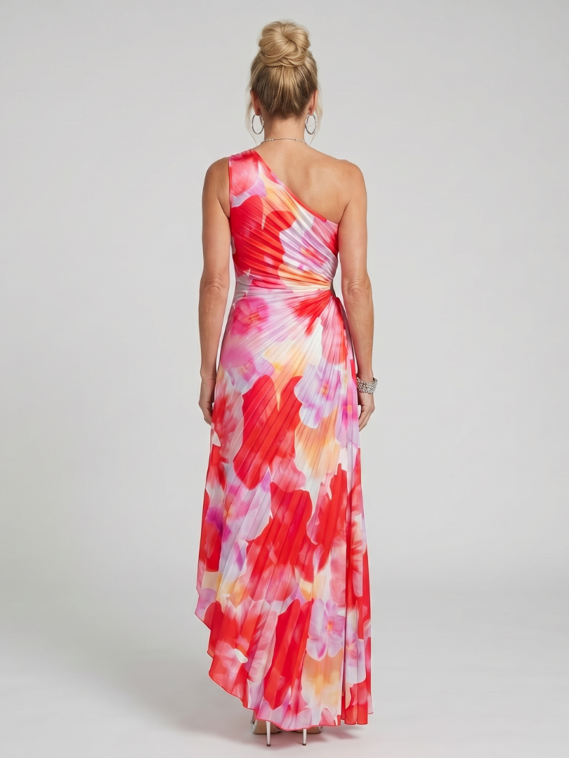 Taya Midi Dress | One Shoulder, Pleated Bodice, Ideal for Wedding Guests and Summer Events 3