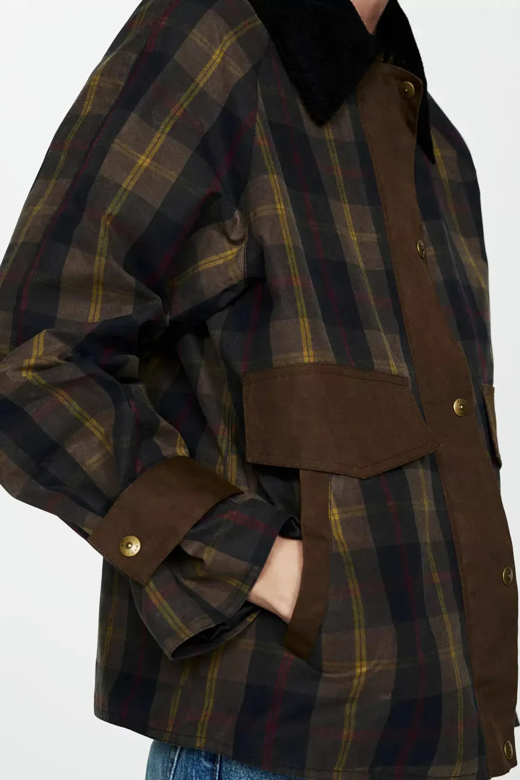 Tessa Plaid Jacket | Fully Lined, Contrast Collar, Straight-Cut 4