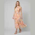 Thirza Halter Dress | Silk-Blend Chiffon, Unique Floral Print Maxi Dress for Women 1