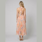 Thirza Halter Dress | Silk-Blend Chiffon, Unique Floral Print Maxi Dress for Women 2