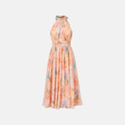 Thirza Halter Dress | Silk-Blend Chiffon, Unique Floral Print Maxi Dress for Women 3