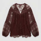 Tiana Women's Blouse | Long Sleeve, Lace Design, Button Front 4