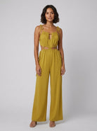 Tina Black Jumpsuit Women | Elegant Cut-Out, Soft Fabric, Adjustable Tie Front 3