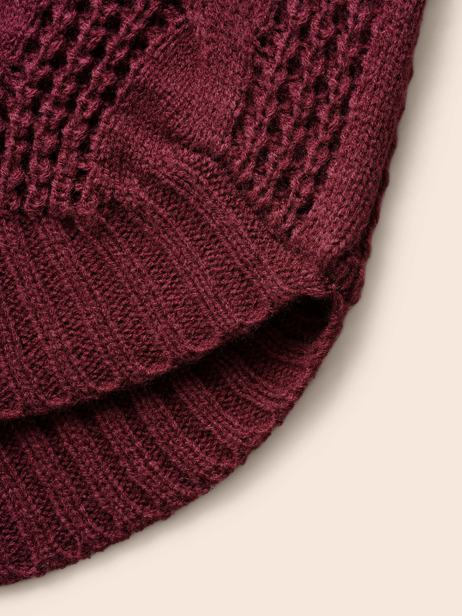 Tula Cable-Knit Pullover | Turtleneck, Curved Hem, Extended Sizes 6