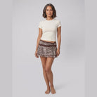 Vela Mini Skirt | Zebra Print Mesh with Double Lace Trim 1
