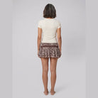 Vela Mini Skirt | Zebra Print Mesh with Double Lace Trim 3