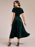 Vela Velvet Midi Dress | V-Neck, Plus Size Wedding Guest & Cocktail Dress 1