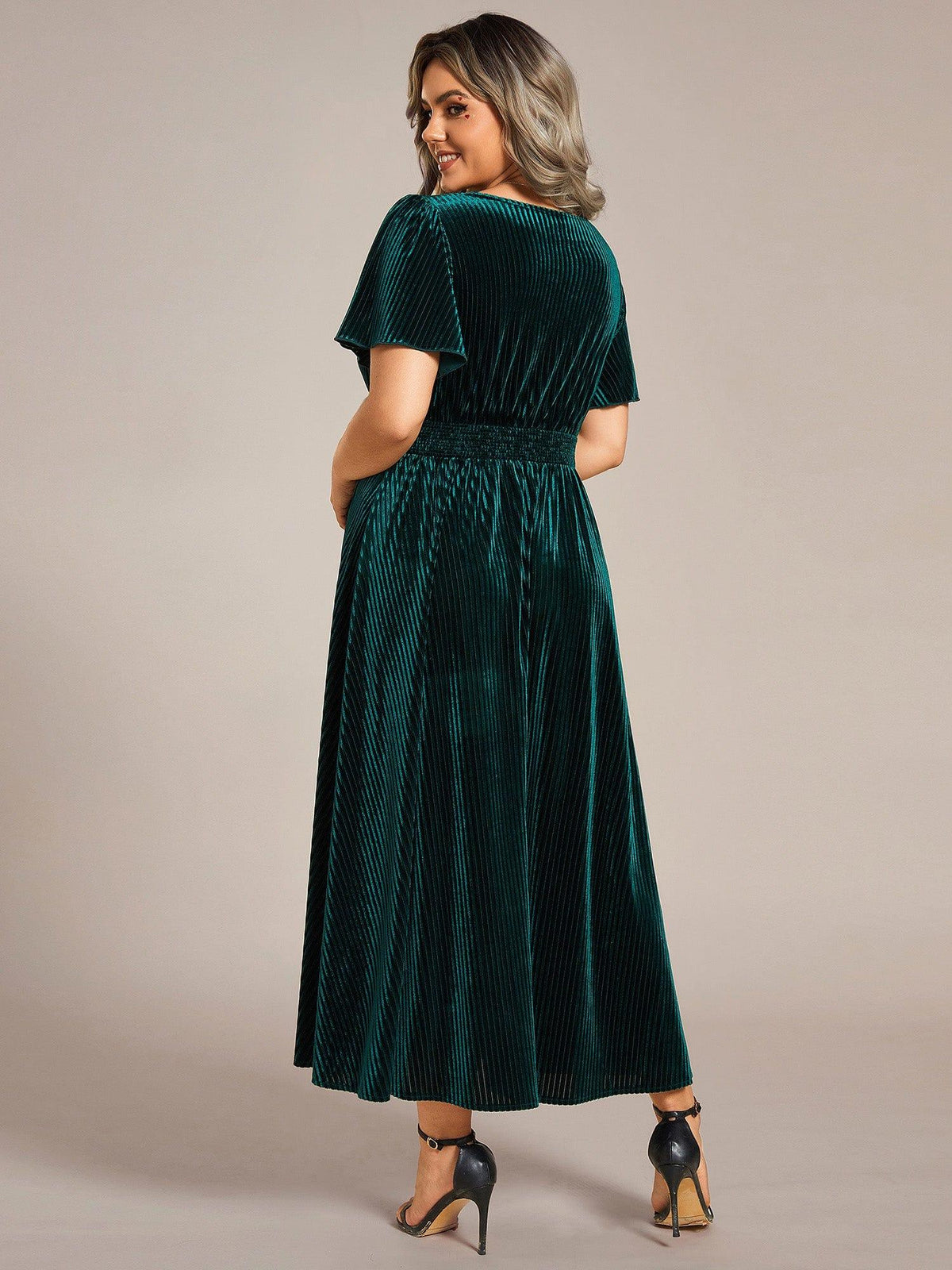 Vela Velvet Midi Dress | V-Neck, Plus Size Wedding Guest & Cocktail Dress 6