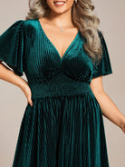 Vela Velvet Midi Dress | V-Neck, Plus Size Wedding Guest & Cocktail Dress 7