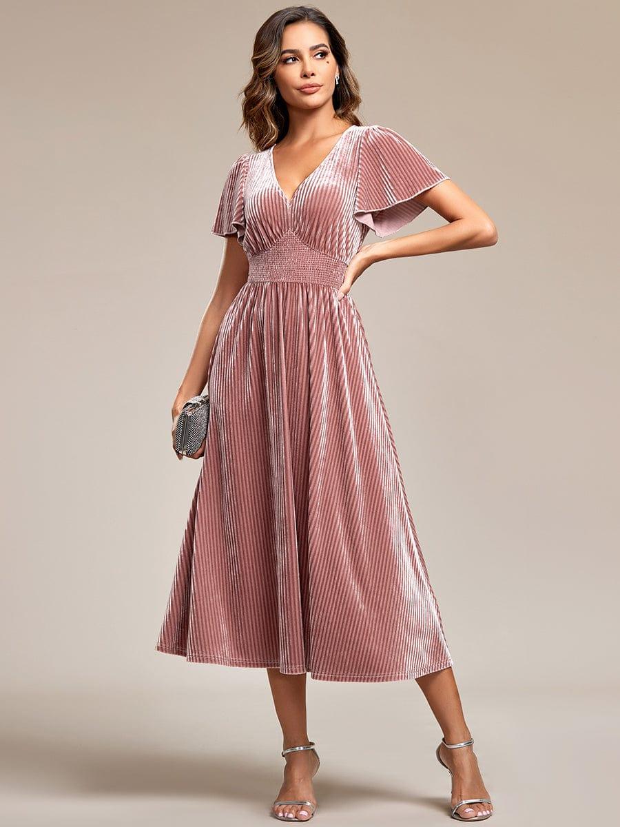 Vela Velvet Midi Dress | V-Neck, Plus Size Wedding Guest & Cocktail Dress 8