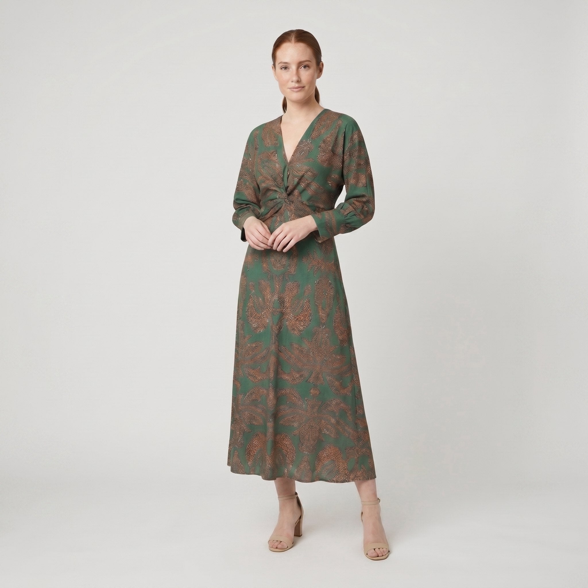Vera A-Line Maxi Dress | Lightweight V-Neck, Knotted Front for Weddings and Summer Events 1
