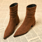 Vera Black Ankle Boots | Suede-Touch, Pointed Toe, Block Heel 0