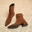 Vera Black Ankle Boots | Suede-Touch, Pointed Toe, Block Heel 1