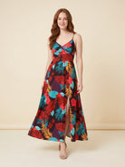 Vera Maxi Dress | Floral Print, High Waist Sleeveless Summer Wedding Guest Dress 0