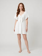 Vera Mini Dress | V Neck, Bow Tie Detail, Summer Ready 0