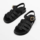 Vera Woven Sandals for Women | Handwoven Leather, Adjustable Ankle Buckle 2